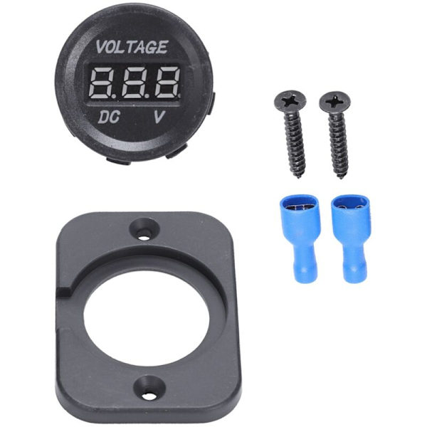 4x 12V-24V Svart Vattentät Spänningsmätare Voltmeter Motorcykel LED Digital Display