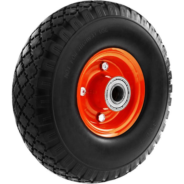 Massivt hjul till skottkärra 100 kg 10x3 254x76 mm för vagnar, vagnar och transportplattformar