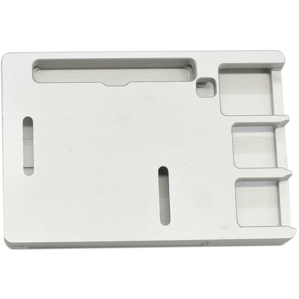 Aluminiumlegering Skal Modell B för Raspberry Pi 4, Ultratunt Skal CNC-kylning Värmeavledning Endast för Raspberry Pi 4B (Silver)