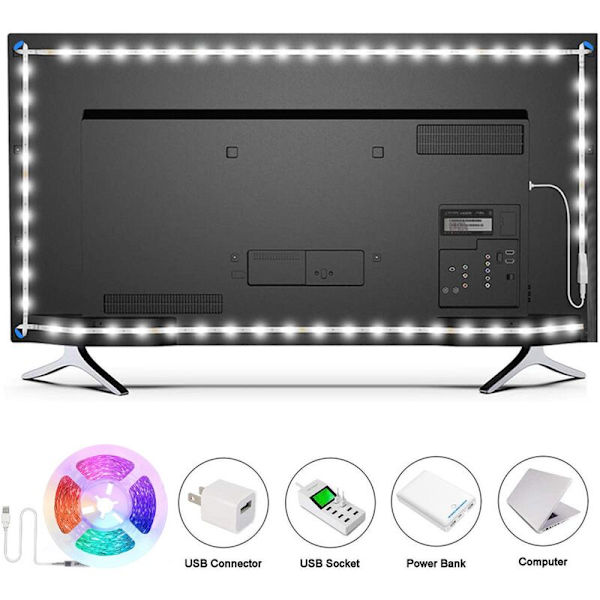 USB-driven LED-list med 5050 RGB-musikfjärrkontroll TV-bakgrundsbelysning Flexibel ljuslist med fjärrkontroll