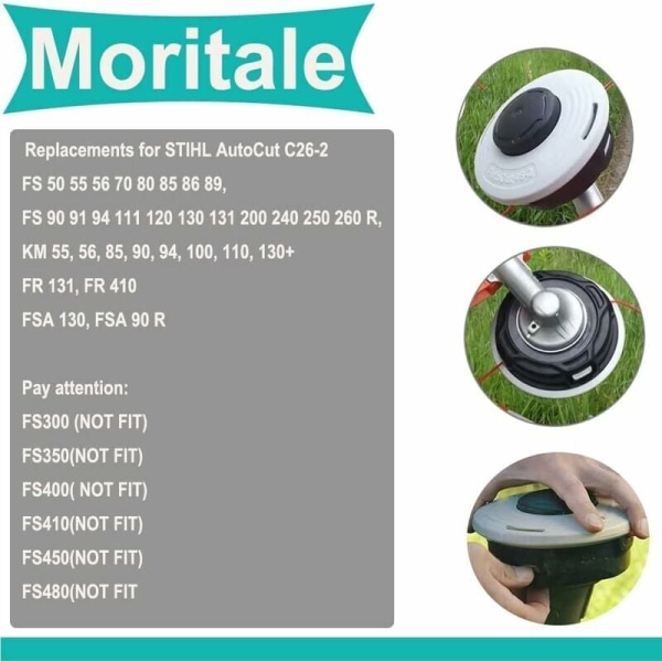 Harjakoneen pää STIHL AutoCut C26-2 FS50 FS55 FS70 FS80 FS85 FS90 FS100 FS120 KM55 KM85 KM90 KM110 KM13040027102169 (STIHL AutoCut C26-2)--