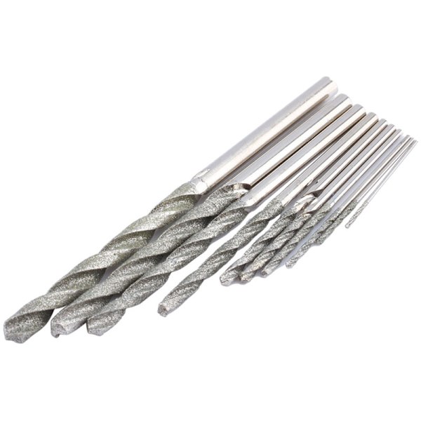 10x Diamantspetsade Borr Bits för Glas Kakel Sten 0,8-4,0mm