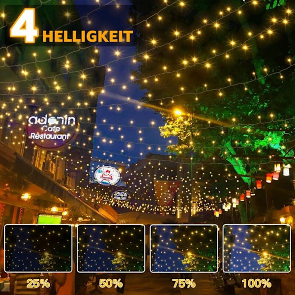 LED Lyslenke 100m 1000 LED, IP44 Vanntett Lyslenke, Vifte med Minnecontroller, Jul, Bursdag, Bryllup, Stuefestdekorasjon