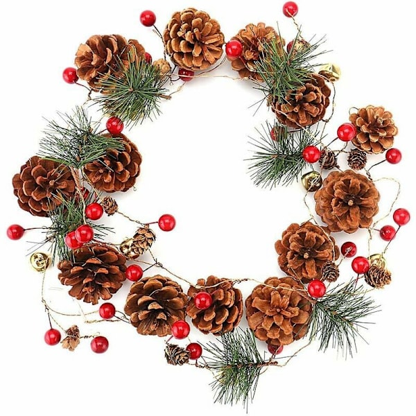 Julgransgirlang med lampor, 20 LED 2 meter Julgran kottgirlang girlang girlang Jul LED-lampor, batteridriven utomhusjul