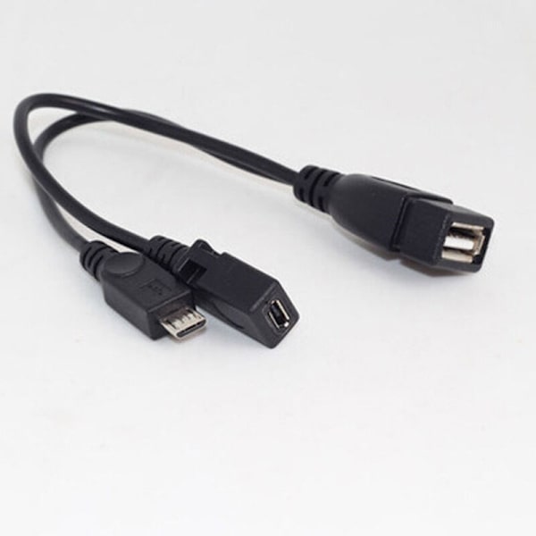 10 kpl 2-in-1 OTG Micro-USB-isäntäliitäntäjakaja USB:stä Mini 5-napaiseen uroskaapeliin suoratoistolaitteille jne.