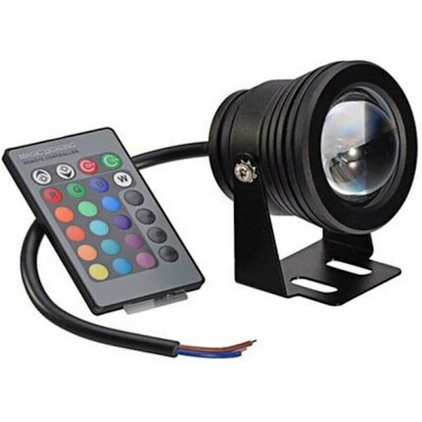 Pool Source LED Lampe Fjernbetjening Under Vand Lys Farveskiftende Akvarium Damlys (Sort Skal RGB) 10 W [Energiklasse A]