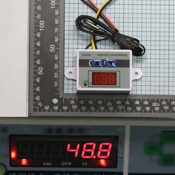 Digital temperaturregulator display termostat kontrollbryter og termistorsensorer temperatursonde (220V 1500W)