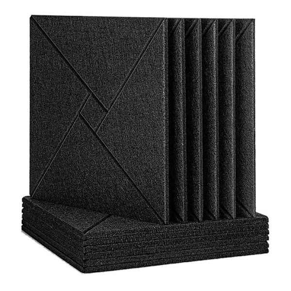 12 Pcs Acoustic Foam Panels, Soundproofing, Beveled Sound, for Acoustic Treatment, Office and Studio