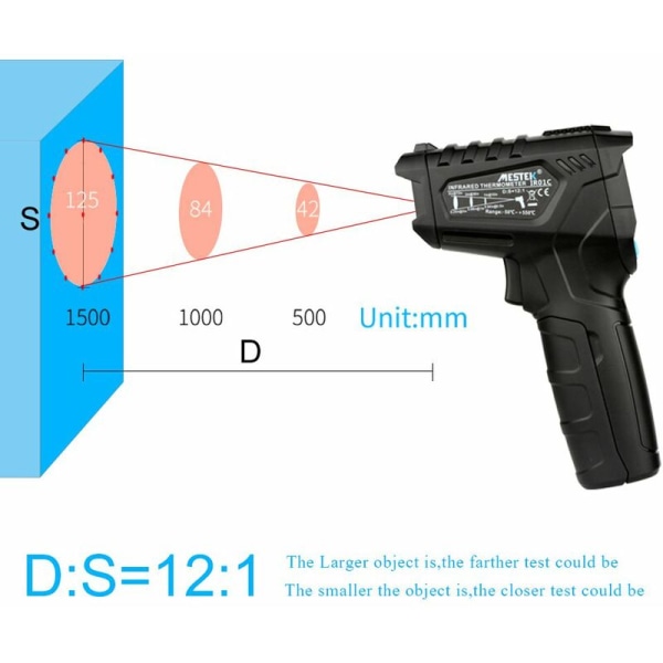 MESTEK IR01A Digitalt termometer hygrometer infrarødt termometer hygrometer temperatur fuktighetsmåler pyrometer