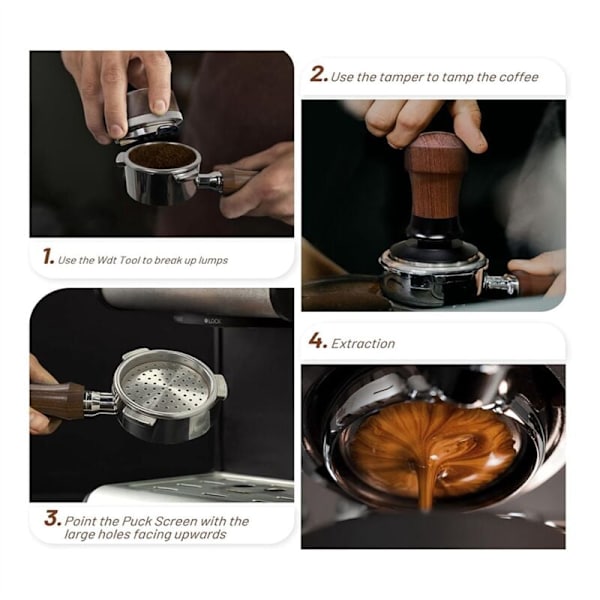 51mm Puck-seula, 0,8mm paksuinen espressopuck-seula 51mm portafilterille, ruostumattomasta teräksestä valmistettu espressopuck-seula
