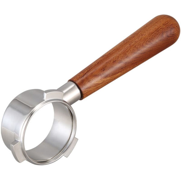Håndtak i rustfritt stål, bunn 54 mm, kaffemaskin, modifisert trehåndtak for 8-serie generelt