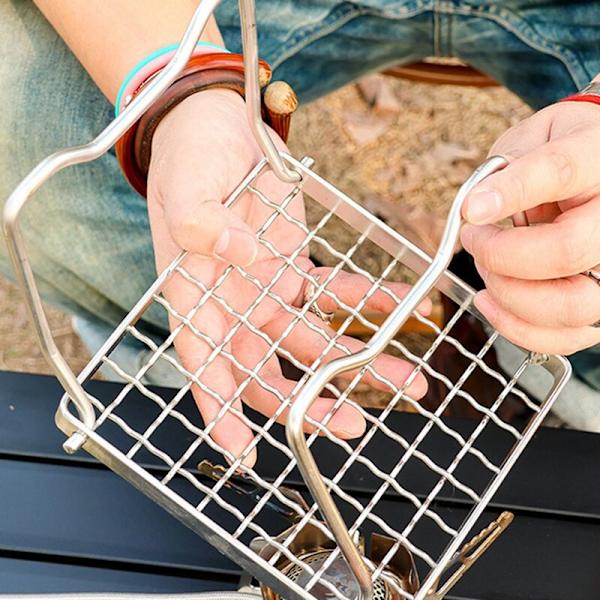Grilli työkalu taitto grilli ulkoilma kaasu koti tehtävä kannettava mini leirituli retkeilyyn piknik grilli