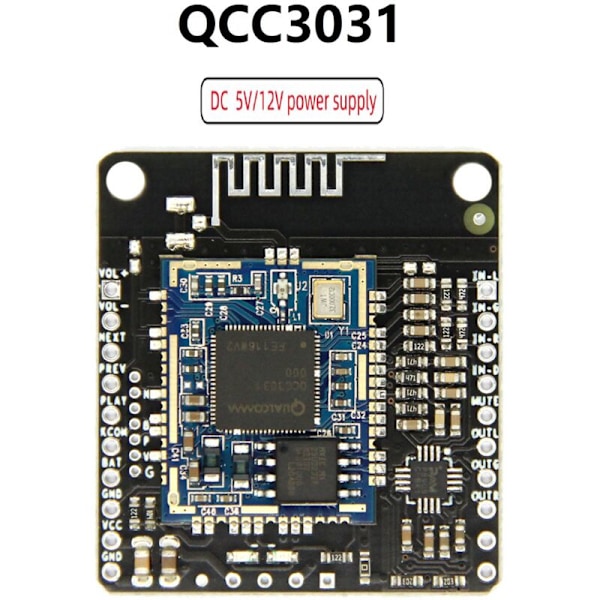 QCC3031 APTXHD Modul LINE-IN Lydinngang Tap HiFi Bluetooth 5.0 Høyttalermottakerkort med DC, 10.8-13.2V