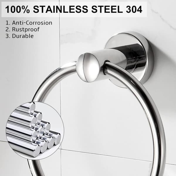 Modern handduksring i 304 krompläterat rostfritt stål -