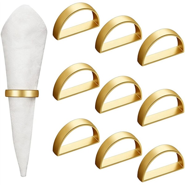 20 stk. Guld Servietringe Metal Servietringholder Moderne Design Metal Servietring Halvcirkel Spænder