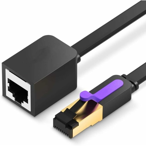 3m Cat7 RJ45 Ethernet-kaapeliextender, nopea Ethernet-jatkokaapeli - 10 Gbps, RJ45-uros-naaras-verkkokaapeli, Cat7 Lan-suojattu RJ45-johto