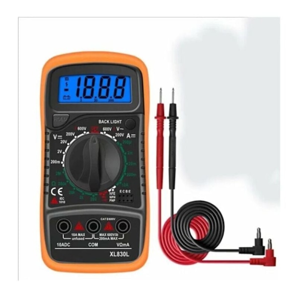 XL830L Digital Multimeter 2000 Räkningar Mini Multimeter Batteritestare Ström Spänning AC DC Motstånd Buzzer Transistor Voltmeter Amperemeter med Bakgrundsbelysning
