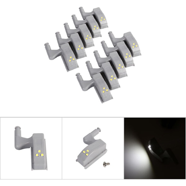 10 st LED-hängslen för skåp, garderob, kök (Kallvit)
