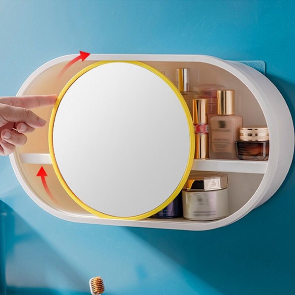 Makeup taske organizer makeup opbevaring badeværelse rack holder toiletartikler hylde væg hængende opbevaring organizer B