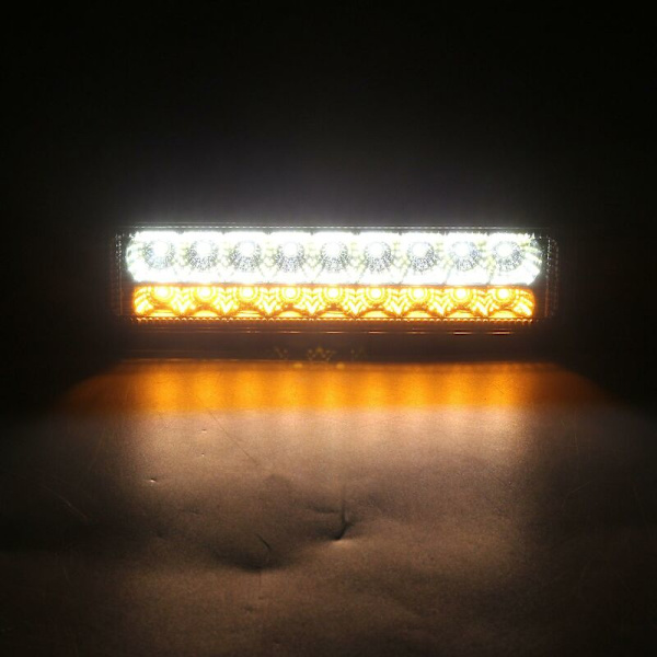 6 tommers 18W Vanntett Tåkelys Hvit+gul LED Arbeidslys Bar For Offroad Båt Traktor Lastebil