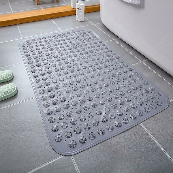 SnabbTorkande Badrumsmatta, 32x16cm Extra Stor Duschmatta, Halksäker Matta för Äldre och Barn, Badrumsavloppshål, Starka Sugkoppar för Badrum