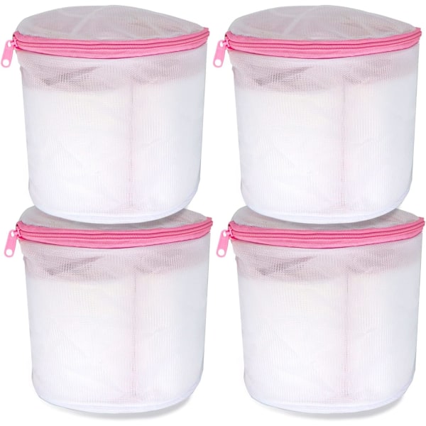 Tvättmaskinsnät, set med 4 maskintvättbara tvättnät, bh-tvättväskor Hålla strumpor, bh:ar, underkläder och underkläder Rosa