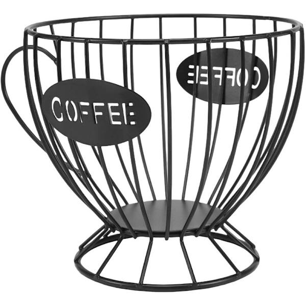 Kaffekapsel förvaringskorg Kaffeekopp korg Kaffeepad Organizer hållare Kaffeepad hållare Kaffeeaccessoarer (Svart)