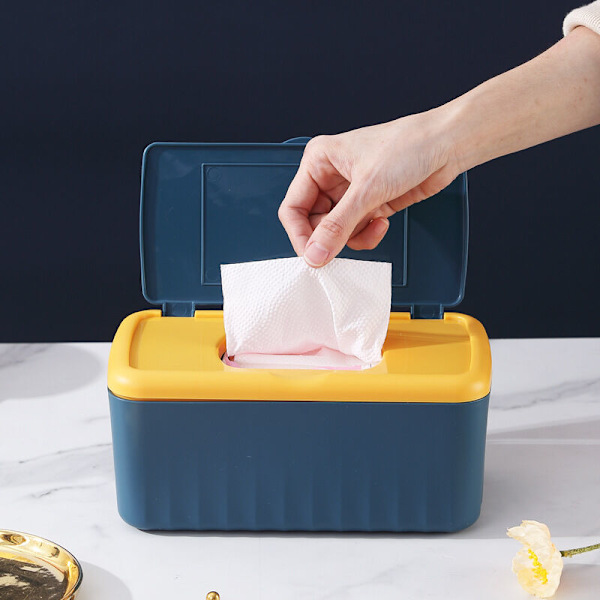 Bordplade Opbevaringsboks med Låg Vådservietboks Plastik Vådservietboks