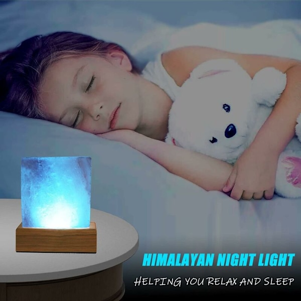 USB Himalaya-saltlampe Frigir Negativ Ioner for å Renske Luften 4 Moduser Utskåret Ionisk Lampe med Fjernkontroll for Hjemmet