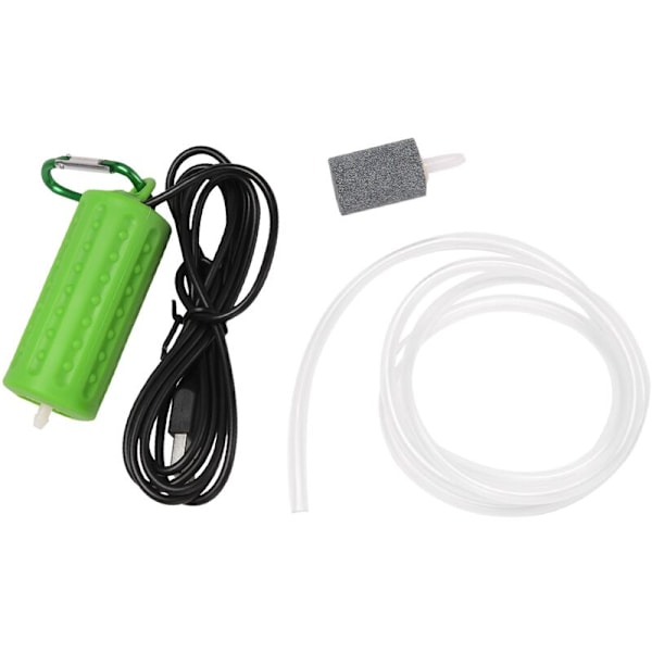 Mini USB -ilmastuspumppu, akvaarion ilmastuslaite, happipumppu, kalastukseen, erittäin hiljainen, miniakvaario - vihreä