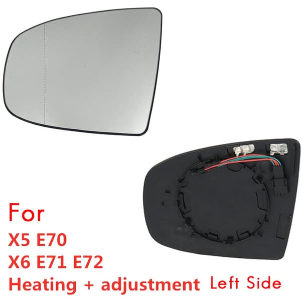 Vänster backspegelglas med värme + justering för X5 E70 2007-2013 X6 E71 E72 2008-2014