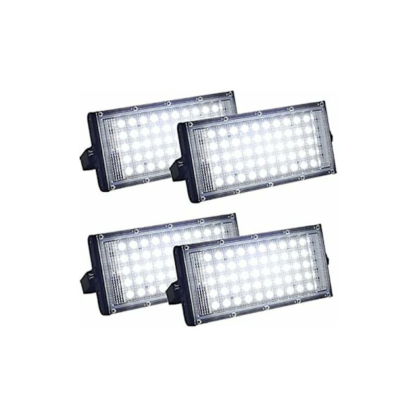 4 kpl Ultrakirkkaita Ulkotilojen LED-Valokeiloja - IP66 Vedenkestävä Pihalle, Autotallille, Urheilukentälle (50W)