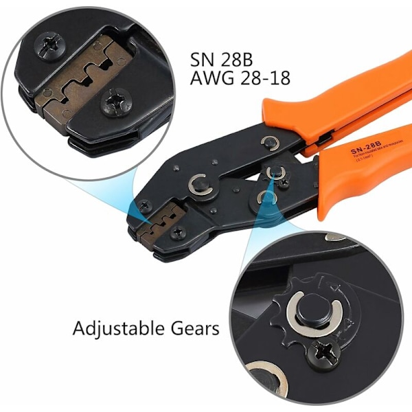 AWG28-18 Dupont Crimpverktygssats Ratschkrympverktyg med 1550 st Dupont Han/Hon Stiftkontakter 0,1-1,0mm² för KF2510 2,54mm 3,96mm Kontakt HIASD