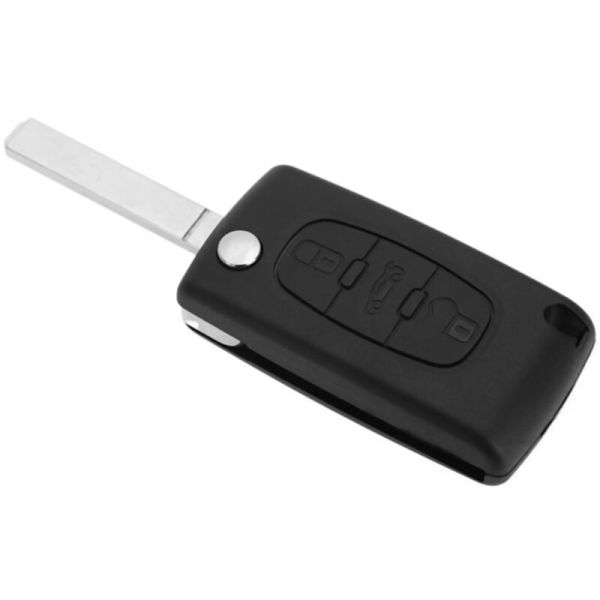 2X Fällbar fjärrnyckellös fordonsnyckelskal för 407 307 607 3 knappar