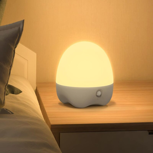 Batteridriven nattlampa för barn med rörelsesensor, timer för sänglampa, färgväxlande för barnkammare, utomhus och inomhus (USB-laddning)
