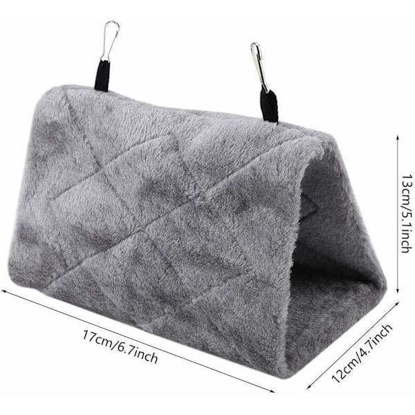 DENUOTOP Peony Parrot -Hammakko Lintujen Pesä Lämmin Pehmeä Plussi Hammakko Riippuva Häkki Telttana Parrotille Linnuille Talvella Lämmin Vuode Lemmikkieläinten Leikki Pocket Cotton Bed (S- Gra