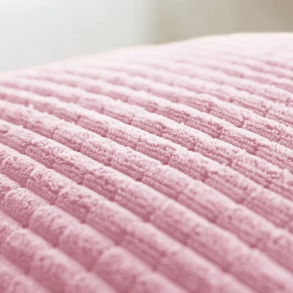 Tyynynpäällinen raidallinen, 2 kpl, samettityynynpäälliset, pehmeät yksiväriset tyynynpäälliset makuuhuoneen sohvalle - 12''x20'' vaaleanpunainen