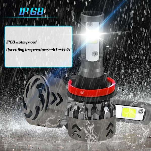 2018 H8/H9/H11 mini6-COB LED-autonpolttimosarja, muuntaminen 6000K valkoiset lamput