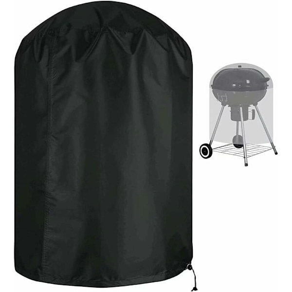 Vandafvisende Grilldækning - Rund Grilldækning, Vandafvisende Grilldækning i 420D Oxfordstof - Anti-UV Beskyttelsesdækning til BBQ (58 × 77 cm)