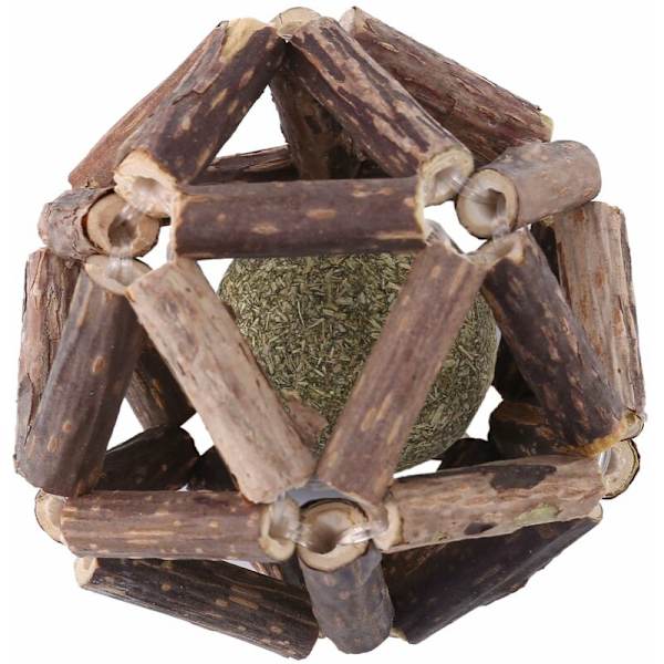 Kæledyr Catnip Bold Exquisite Pet Bite Legetøj Rengøring Molar Care Bold Håndlavet Træ Kat Legetøj Pet Rehabilitering