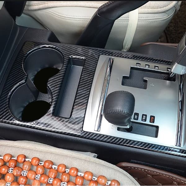 Til 2007-2019 Bil Central Control Gear Shift Panel Kopholder Dæksel Trim Ramme Fit Interiør Tilbehør