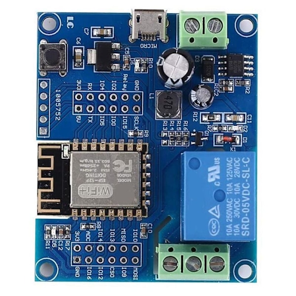 WIFI Relæstyringsmodul, DC 5V 8V-80V ESP8266 ESP-12F Trådløst Styringsmodul til IOT Smart