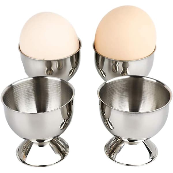 4-delad äggkopp, rostfritt stål äggställ, äggställ, äggkopp, ankäggkopp, äggkopp, frukost, middag köksredskap