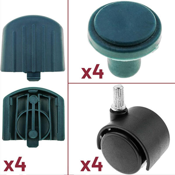 Plastdatorställ med hjul och justerbar höjd från 80 till 250 mm