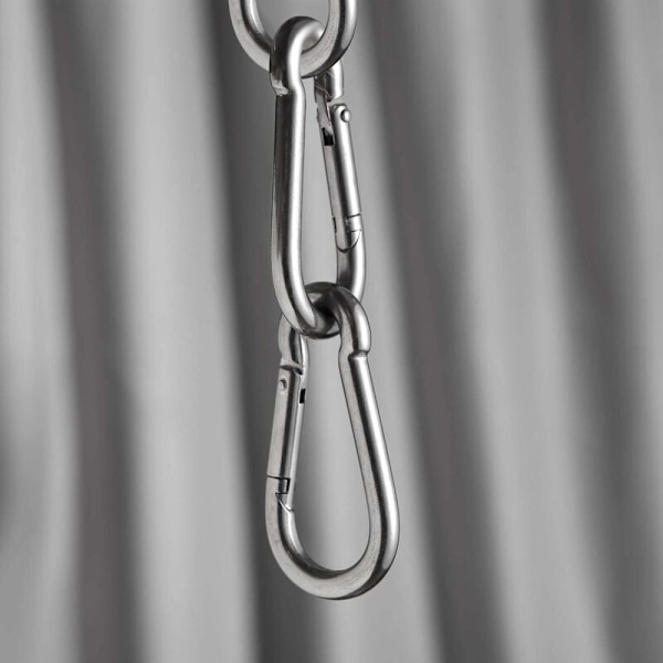 Pakke med 10 nøgleringkarabiner, 80 mm x φ8 mm, maksimal belastning: 250 kg