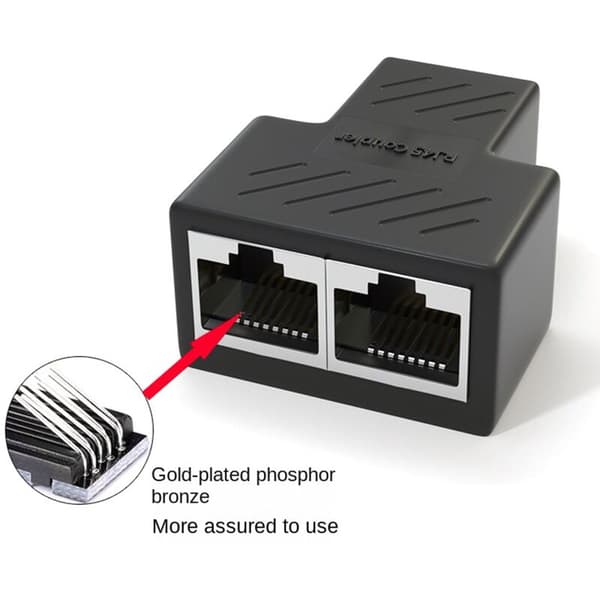 4 stk. RJ45 Ethernet Splitter-stik 1 til 2 Splitter-adapter til samtidig internetadgang