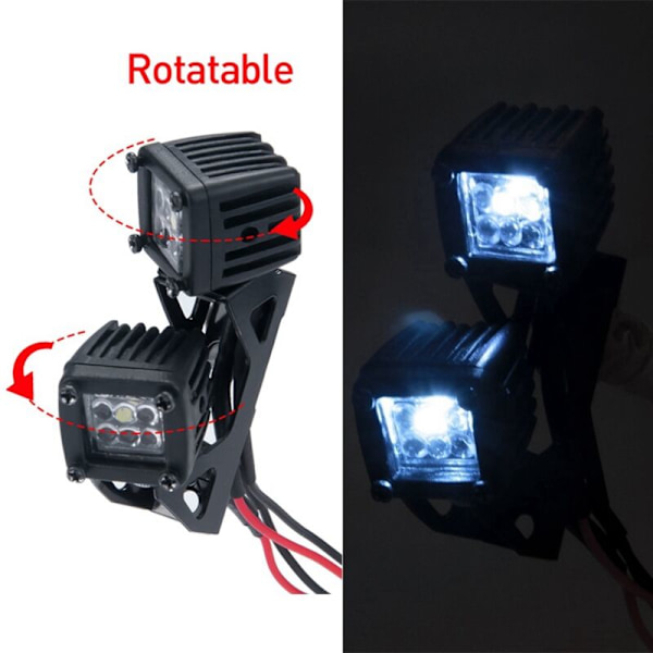 Forlygter Modificerede Forlygter Bil Top Kofangerlys til AXIAL SCX10 TRX4 TRX6 1/10 RC,B Sort