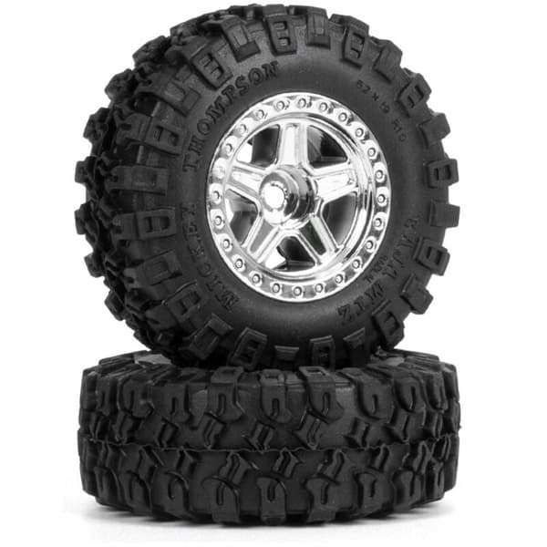 1,0 tommer Beadlock fælge dæk sæt til 1/24 RC Crawler Axial SCX24 Deadbolt, sort