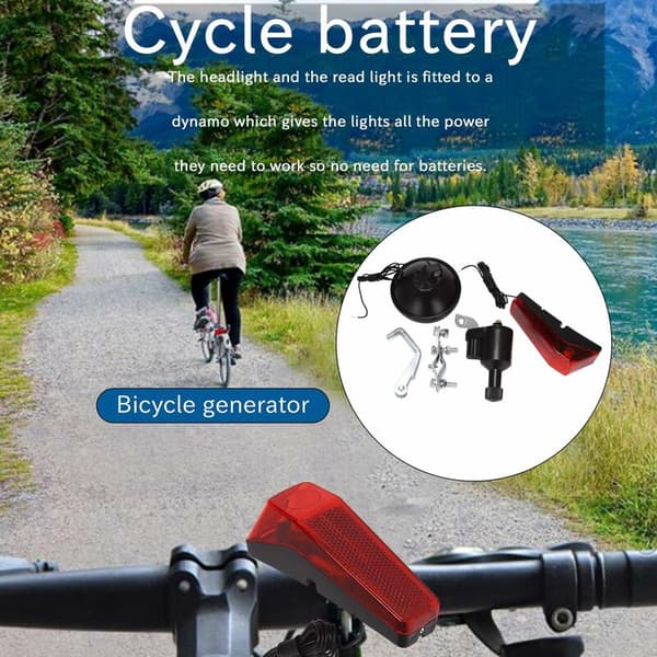 Motorisert sykkel friksjonsdynamo generator Baklys med tilbehør