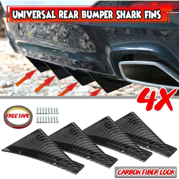 Universal 4 st Car Rear Bumper Lip Diffuser Spoiler Wing för GOLF MK5 MK6 MK7 MK7.5 MK8 För- A3-A8 TT